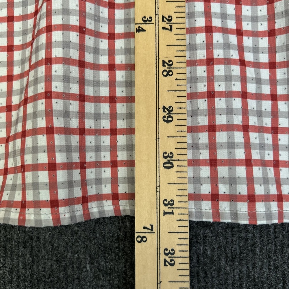 Huk Tide Point Performance Fishing Shirt Men's XL Red Gray Check LS Button Down - Picture 14 of 15